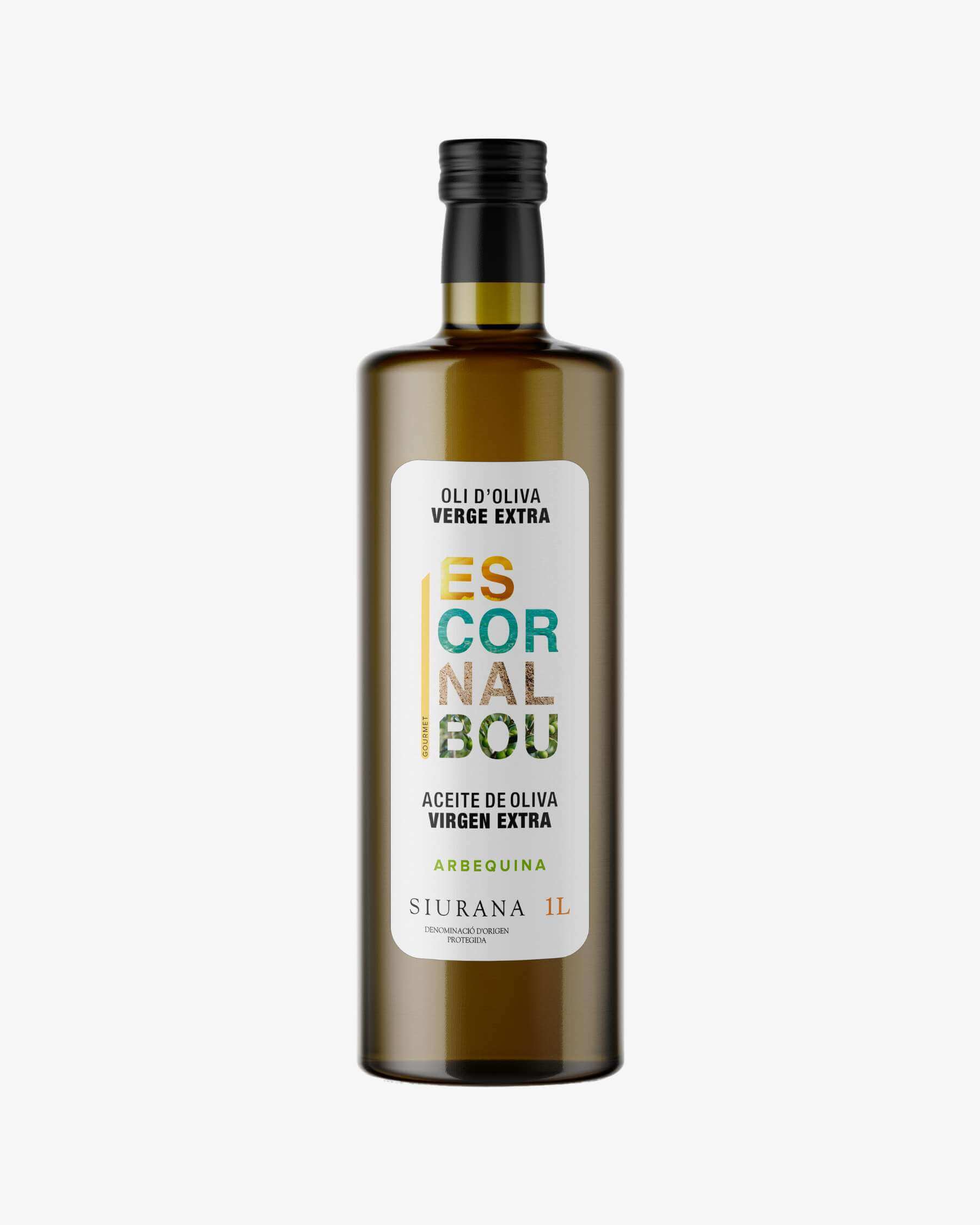Comprar aceite de oliva virgen extra variedad arbequina Escornalbou Gourmet en botella de cristal de 1 litro