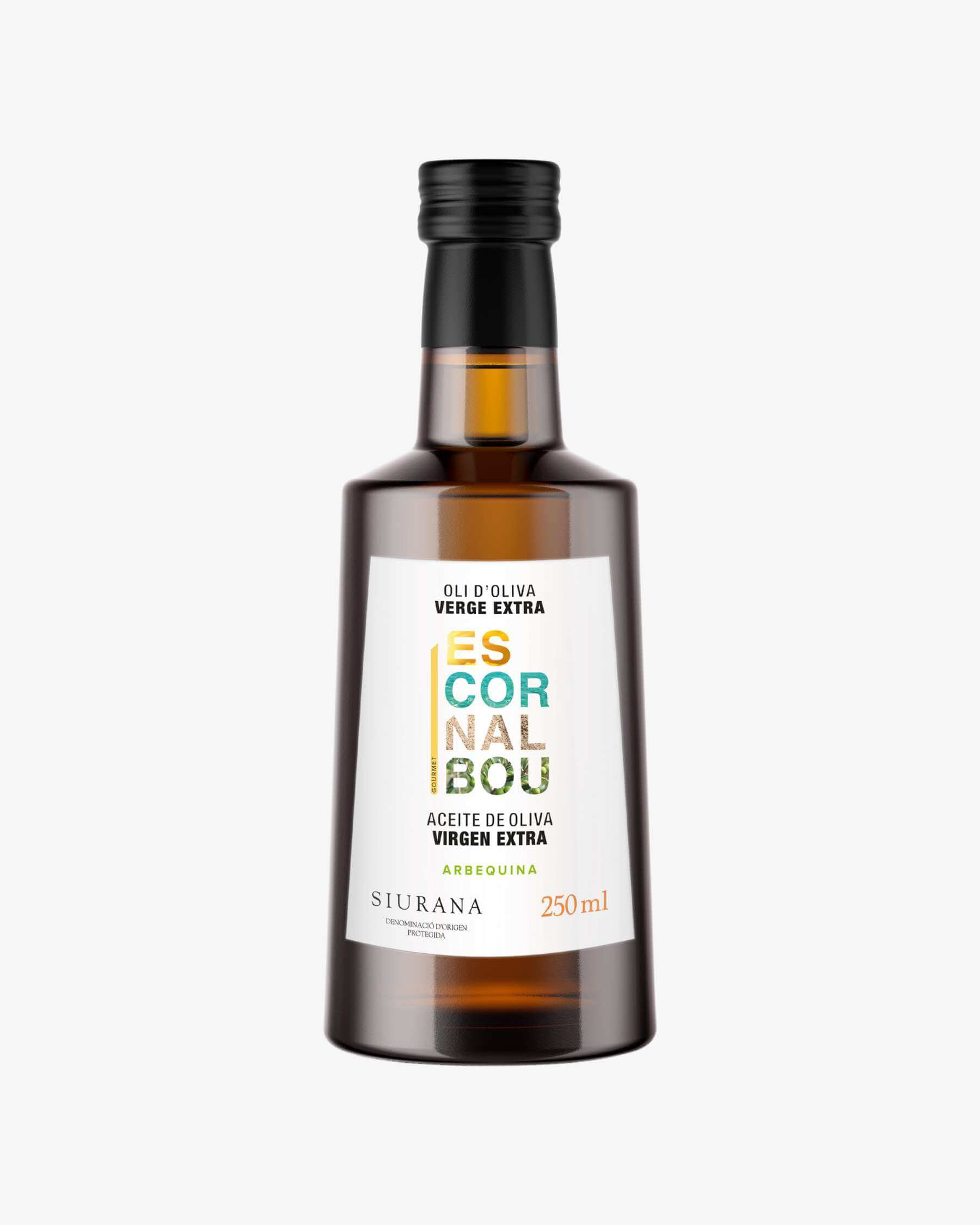 Comprar aceite de oliva virgen extra variedad arbequina Escornalbou Gourmet en botella de cristal de 250ml