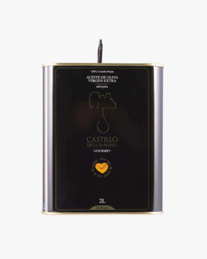 2L Extra Virgin Olive Oil 100% Arbequina Castillo De La Baronía – Premium finish INOX tin. Heart-healthy product. More than 20 awards.  