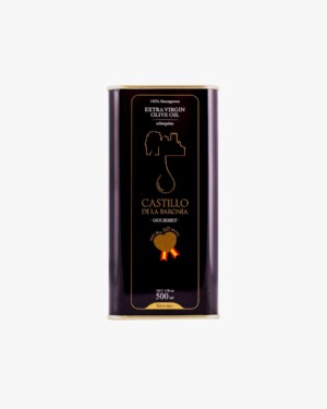 500 ml Aceite De Oliva Virgen Extra 100% Arbequina Castillo De La Baronía – Lata INOX de acabado premium. Producto cardiosaludable. Más de 20 premios.