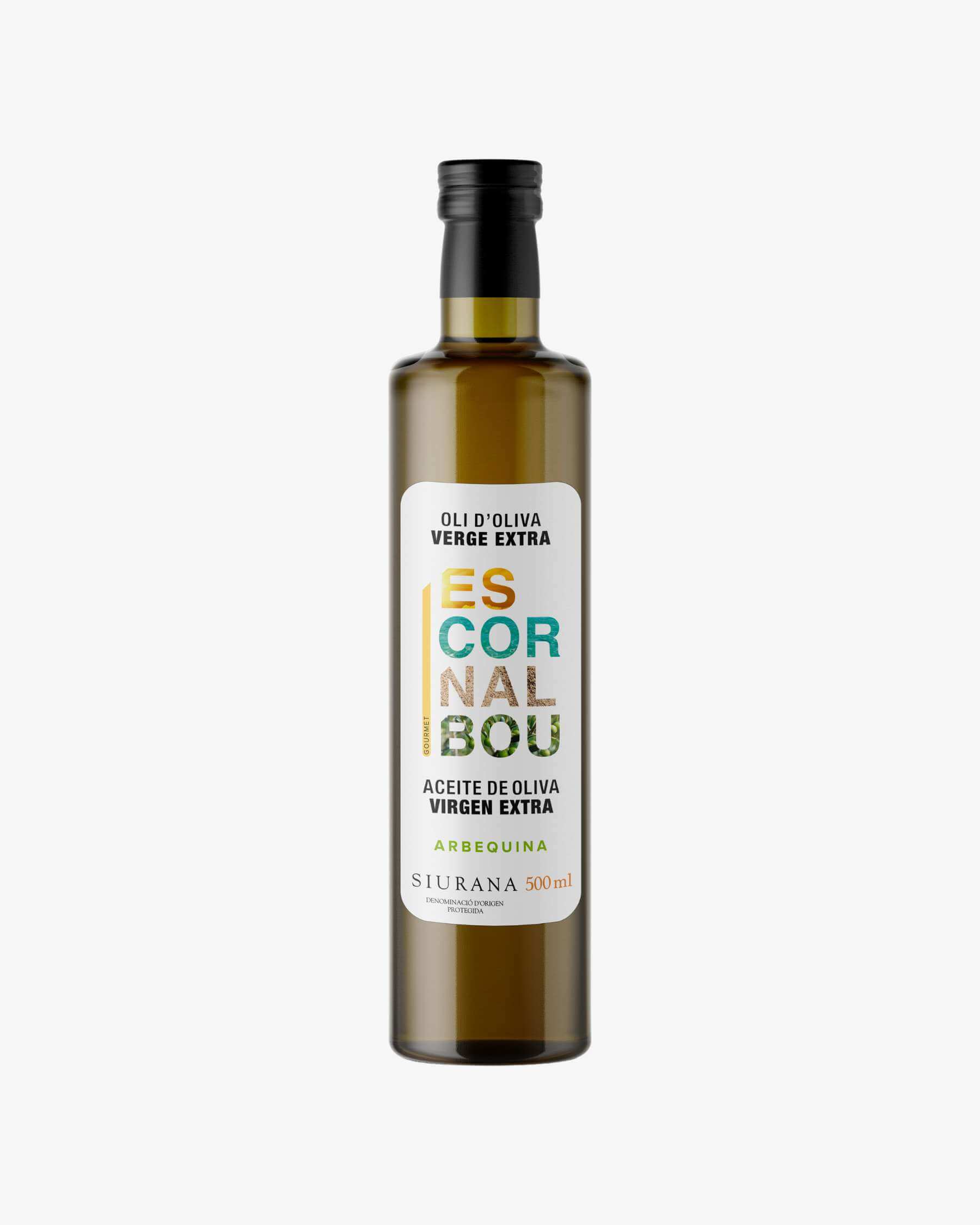 Comprar aceite de oliva virgen extra variedad arbequina Escornalbou Gourmet en botella de cristal de 500ml