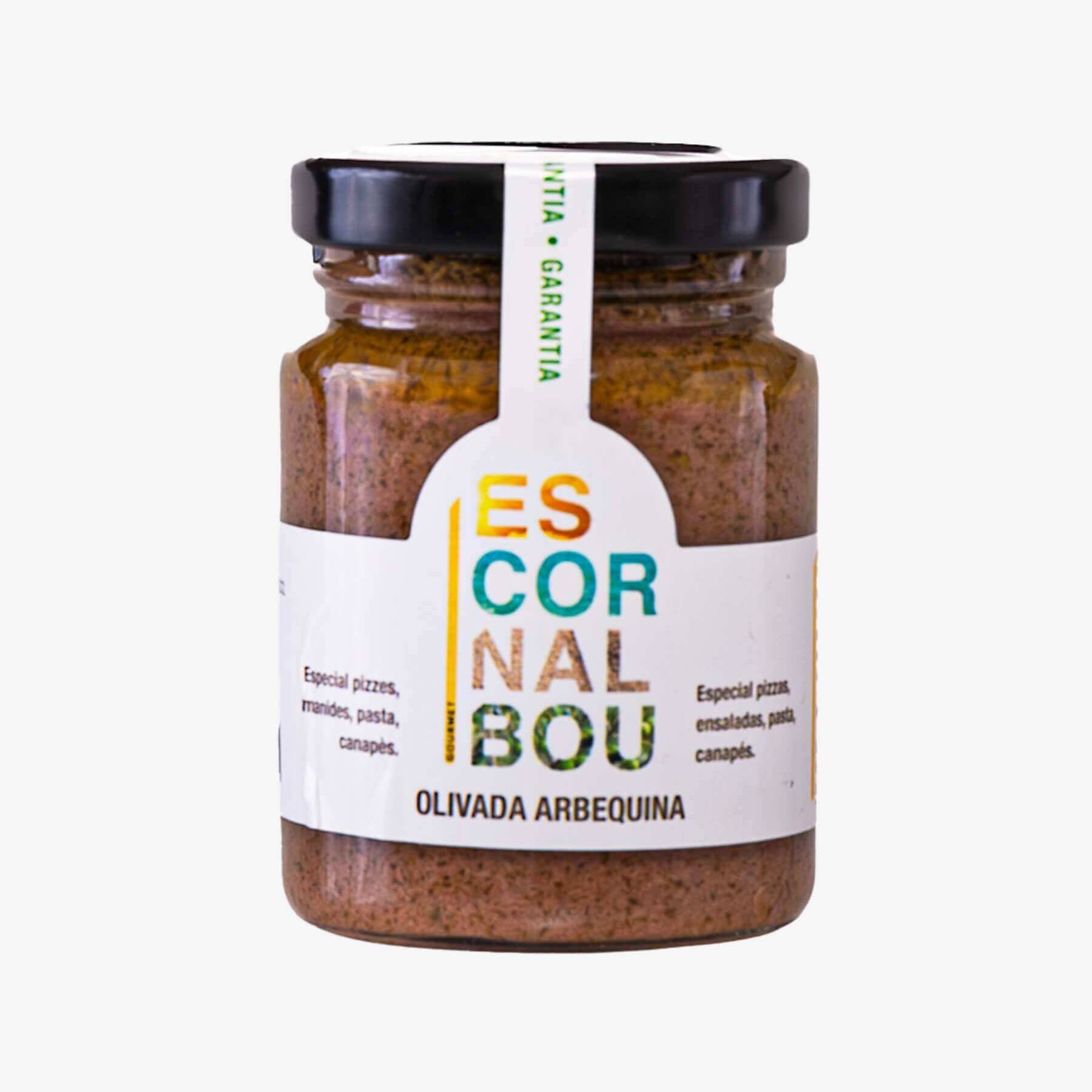 Escornalbou Gourmet arbequina olive in glass jar 90 grams
