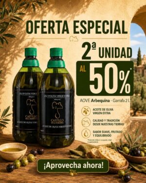 OFERTA - 2ª unidad 50% descuento - 2L Aceite De Oliva Virgen Extra Arbequina | Castillo De La Baronía